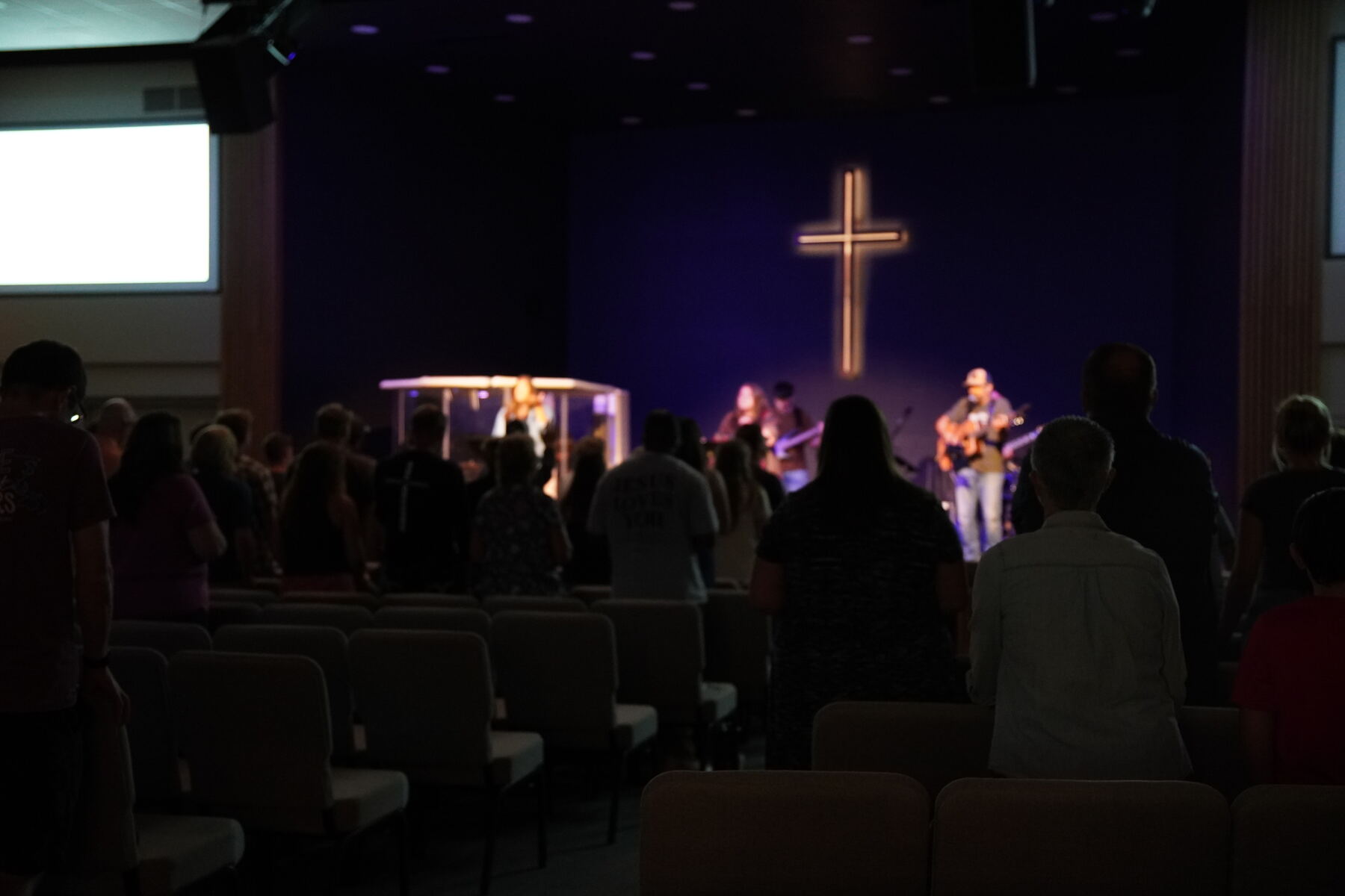 A candid, in-motion moment of worship